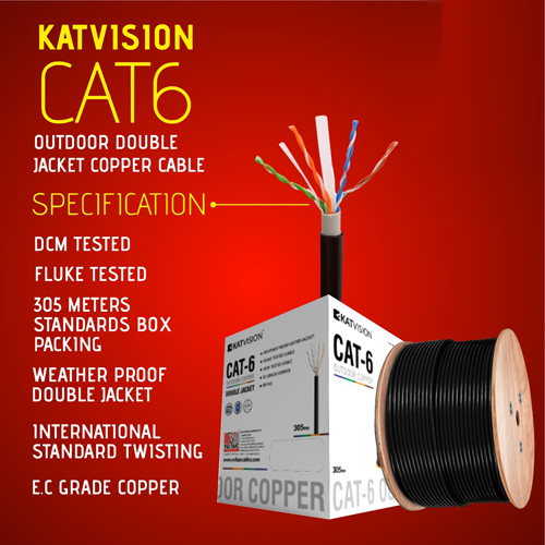 Katvision cat6 outdoor single jacket ldpe cca able