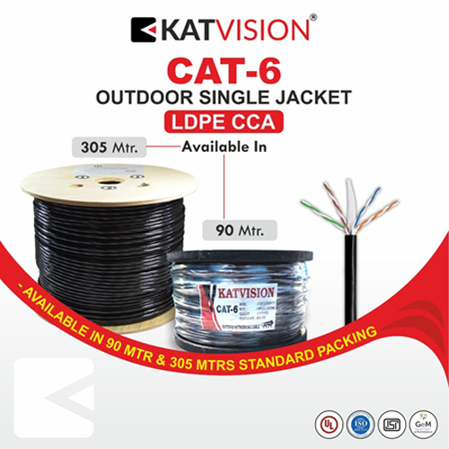 Katvision cat6 outdoor single jacket ldpe cca able